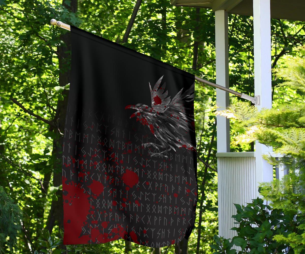 Viking Garden Flag The Raven Of Odin Rune Blood RLT12 - Wonder Print Shop