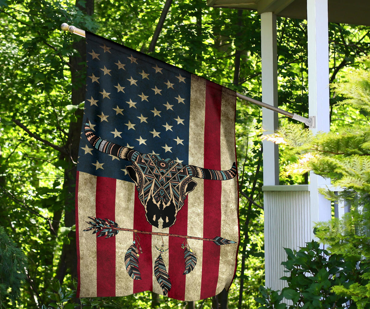 Bison And Arrow Native American Flag Decor LT10 - Wonder Print Shop