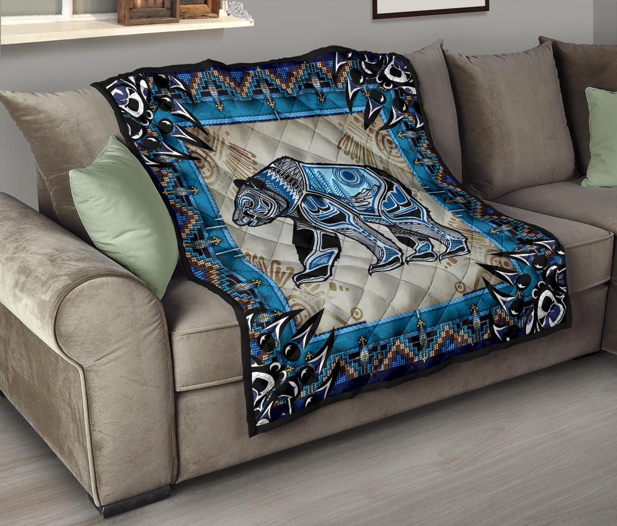 Bear Symbol Native American Premium Quilt LT10 - Wonder Print Shop