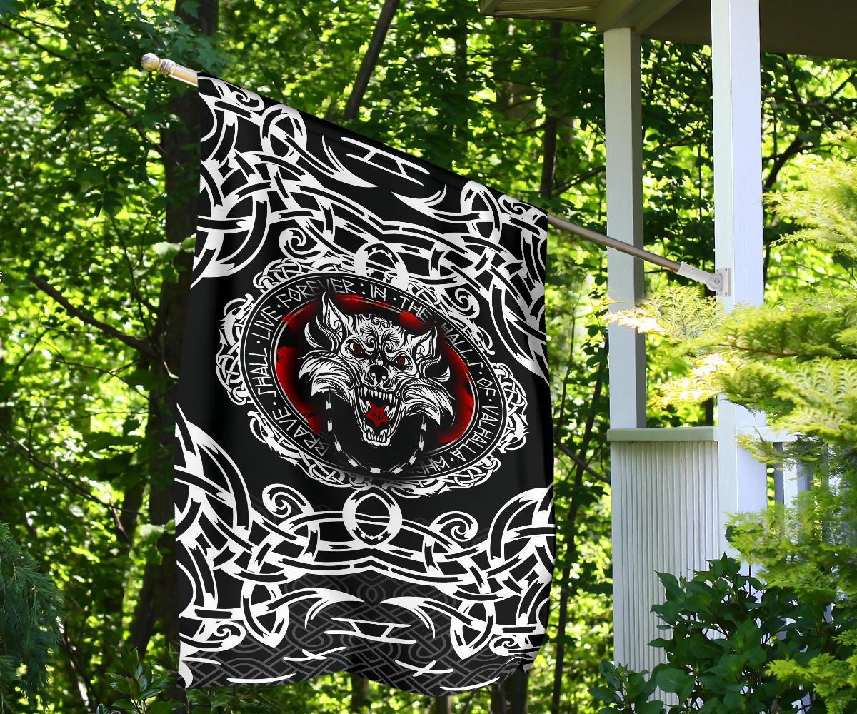 Viking Flag, Fenrir Wolf RLT12 - Wonder Print Shop