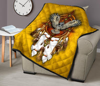 Owl Yellow Native American Premium Quilt LT10 - Wonder Print Shop