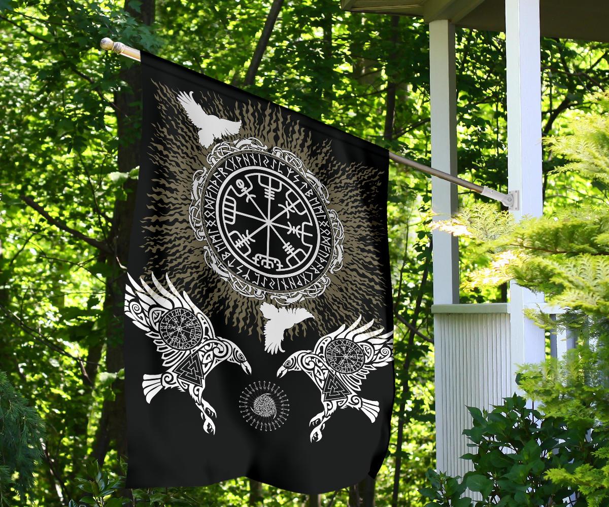 Viking Garden Flag Raven, Valknut and Vegvisir RLT12 - Wonder Print Shop