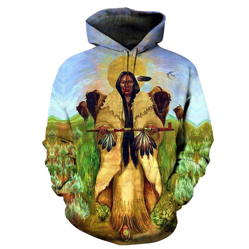 Native American 3D Wakan Tanka and The Great Spirit Bison Pullover Hoodies LT10 - Wonder Print Shop