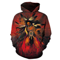 Animal and Warrior Native American All Over Hoodie LT10 - Wonder Print Shop