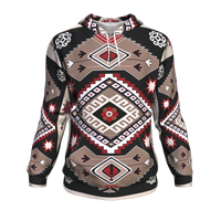 Gray Red Pattern Native American Hoodie LT10 - Wonder Print Shop