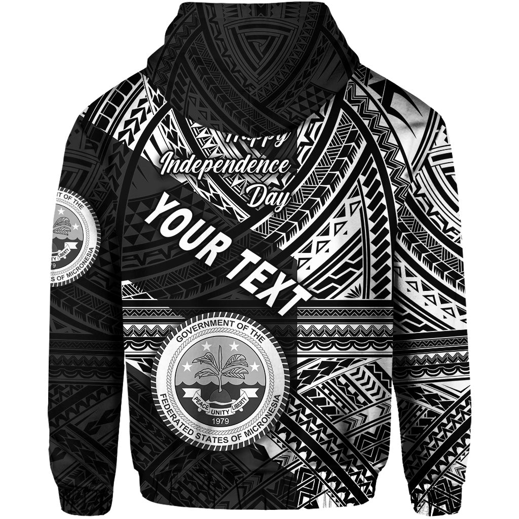 Custom Federated States of Micronesia Zip Hoodie FSM Happy Independence Day Original Vibes Black LT8 - Wonder Print Shop