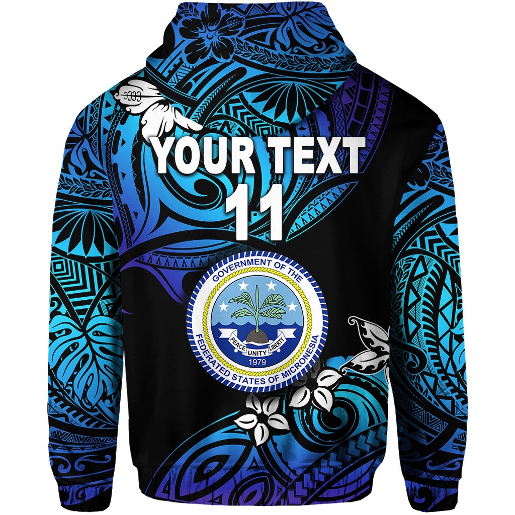 Custom Federated States of Micronesia Zip Hoodie Unique Vibes Blue LT8 - Wonder Print Shop