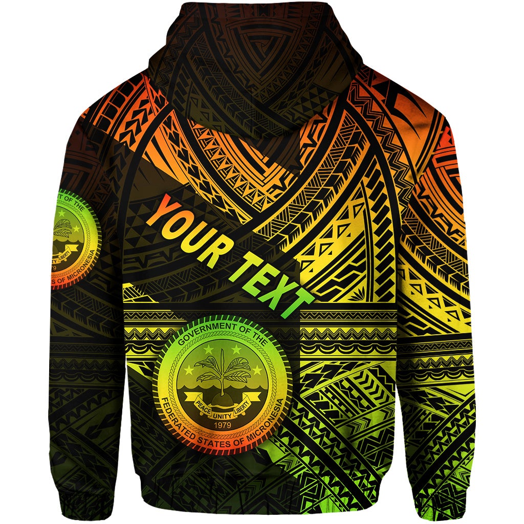 Custom Federated States of Micronesia Zip Hoodie FSM Original Style Reggae LT8 - Wonder Print Shop