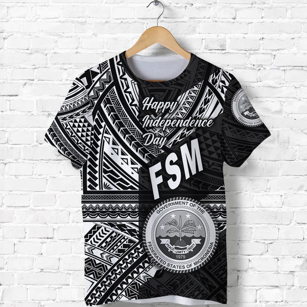 Custom Federated States of Micronesia T Shirt FSM Happy Independence Day Original Vibes Black LT8 - Wonder Print Shop
