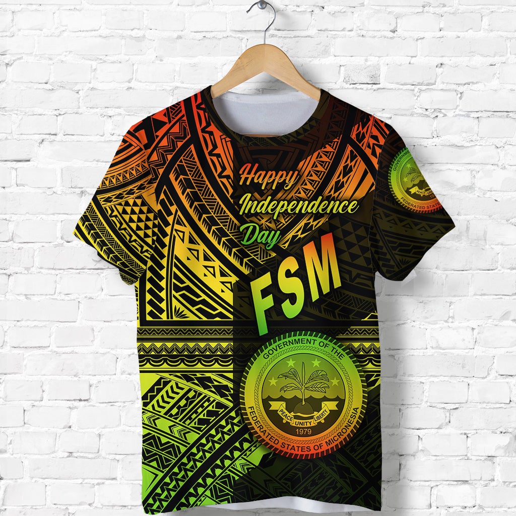 Custom Federated States of Micronesia T Shirt FSM Happy Independence Day Original Vibes Reggae LT8 - Wonder Print Shop