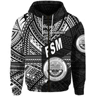 Custom Federated States of Micronesia Zip Hoodie FSM Happy Independence Day Original Vibes Black LT8 - Wonder Print Shop