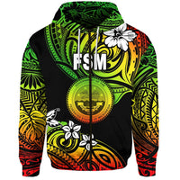 Custom Federated States of Micronesia Zip Hoodie Unique Vibes Reggae LT8 - Wonder Print Shop