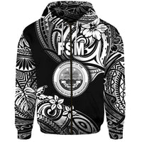 Custom Federated States of Micronesia Zip Hoodie Unique Vibes Black LT8 - Wonder Print Shop