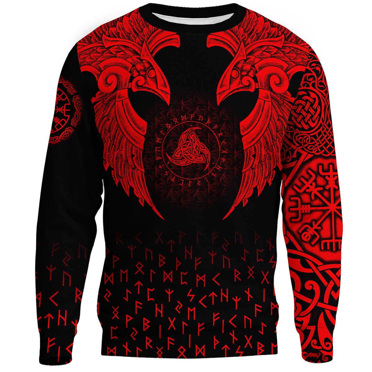 Viking Sweatshirt - Nordic Raven Tattoos RLT12 - Wonder Print Shop