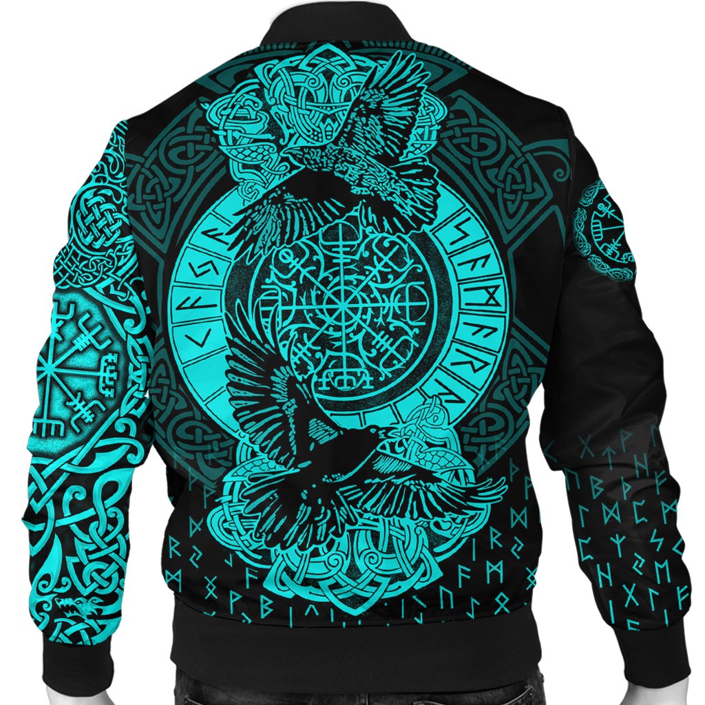 Viking Bomber Jacket Nordic Raven Tattoos RLT12 - Wonder Print Shop