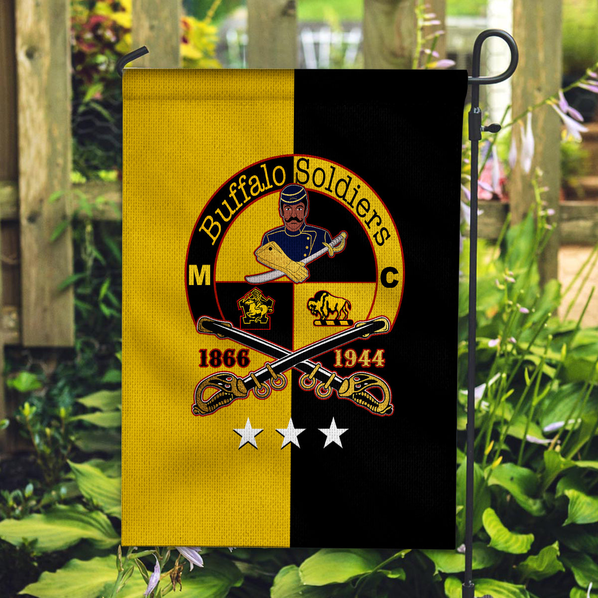 Buffalo Soldiers Flag Black-Gold Style LT6 - Wonder Print Shop