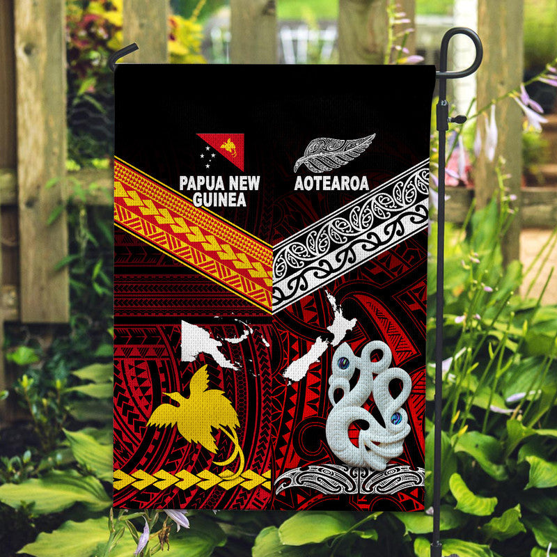 New Zealand and Papua New Guinea Flag Together Red LT8 - Wonder Print Shop