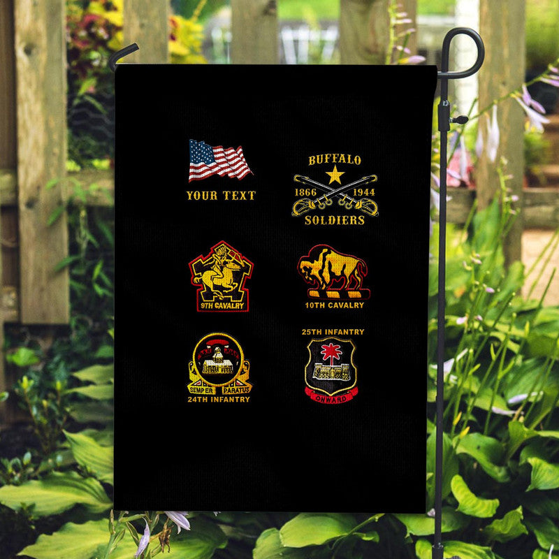 (Custom Personalised) Buffalo Soldiers Flag African American Military Original Style - Black LT8 - Wonder Print Shop