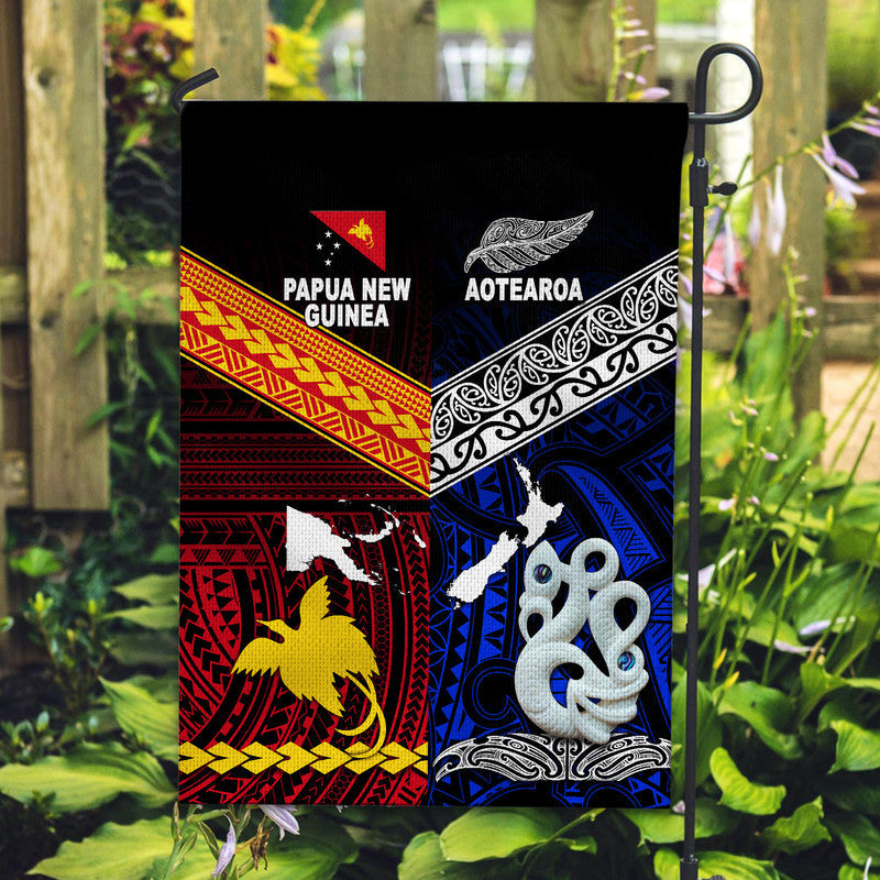 New Zealand and Papua New Guinea Flag Together Blue LT8 - Wonder Print Shop