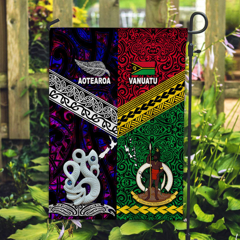 New Zealand and Vanuatu Flag Together Purple LT8 - Wonder Print Shop