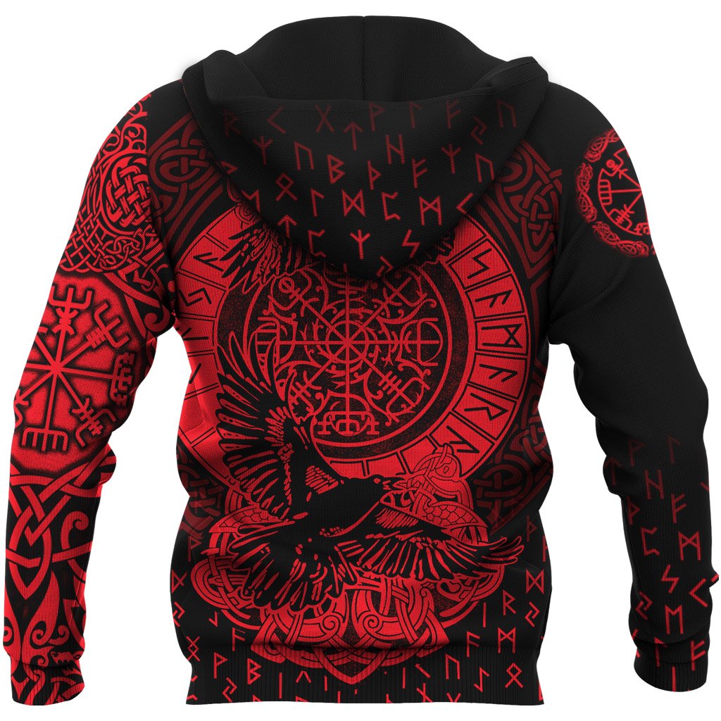 Viking Hoodie Nordic Raven Tattoos RLT12 - Wonder Print Shop