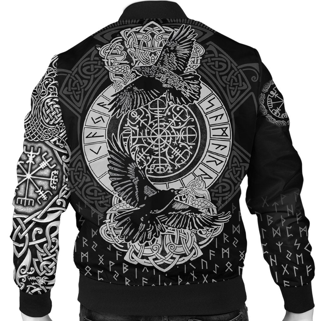 Viking Bomber Jacket Nordic Raven Tattoos RLT12 - Wonder Print Shop