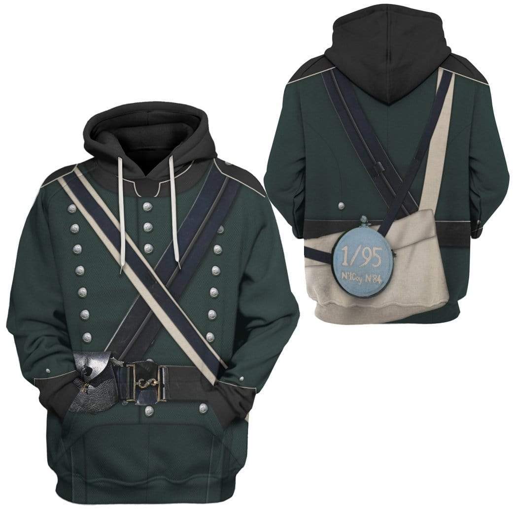 95th Rifles Uniform British Army Hoodie Original Style LT8 - Wonder Print Shop