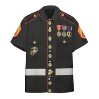 Marine Corps Uniform Costume Hawaiian Shirt LT8 - Wonder Print Shop