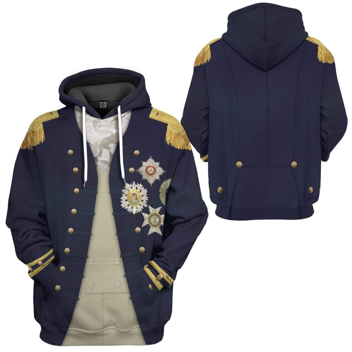 Nelson Uniform as worn at Trafalgar Napoleonic Wars British Navy Hoodie LT8 - Wonder Print Shop