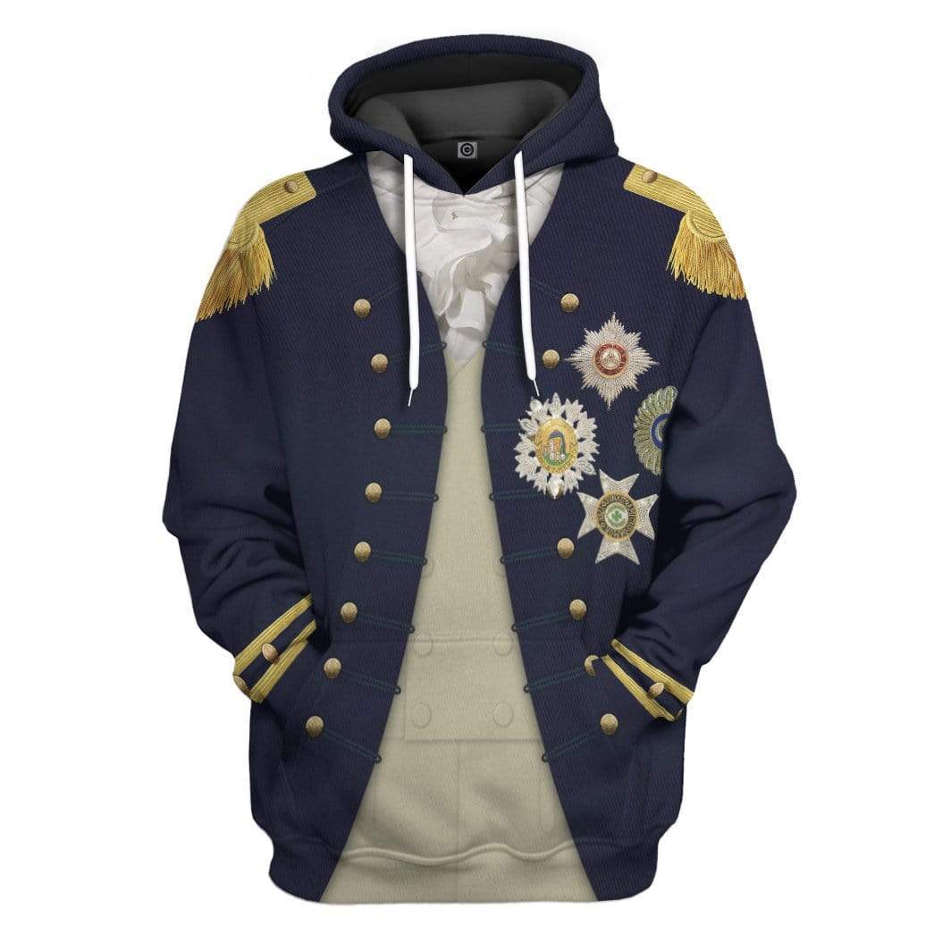 Nelson Uniform as worn at Trafalgar Napoleonic Wars British Navy Hoodie LT8 - Wonder Print Shop