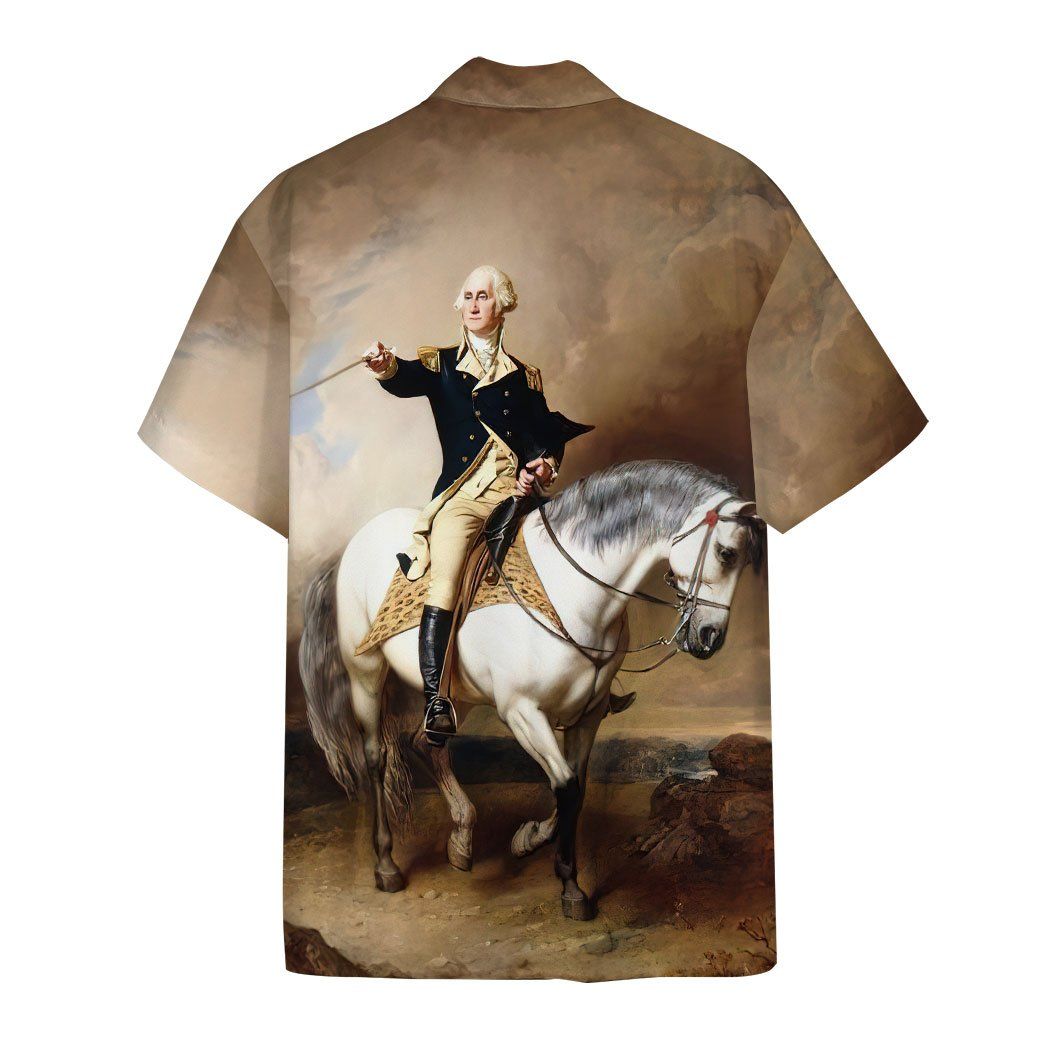 George Washington Taking The Salute At Trenton Hawaiian Shirt LT8 - Wonder Print Shop