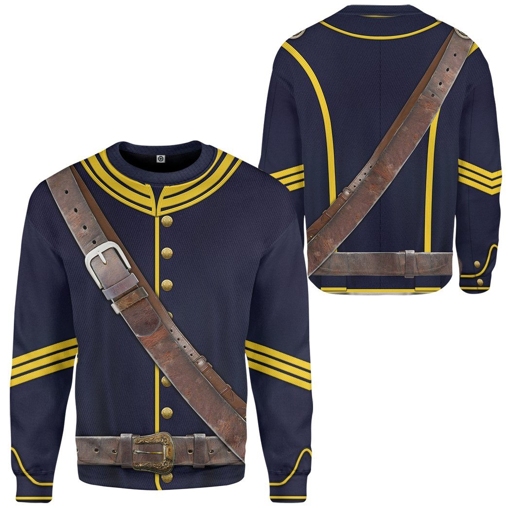 Old US Cavalry Uniform 1880 Knitted Sweatshirt LT8 - Wonder Print Shop