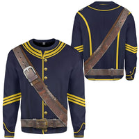 Old US Cavalry Uniform 1880 Knitted Sweatshirt LT8 - Wonder Print Shop