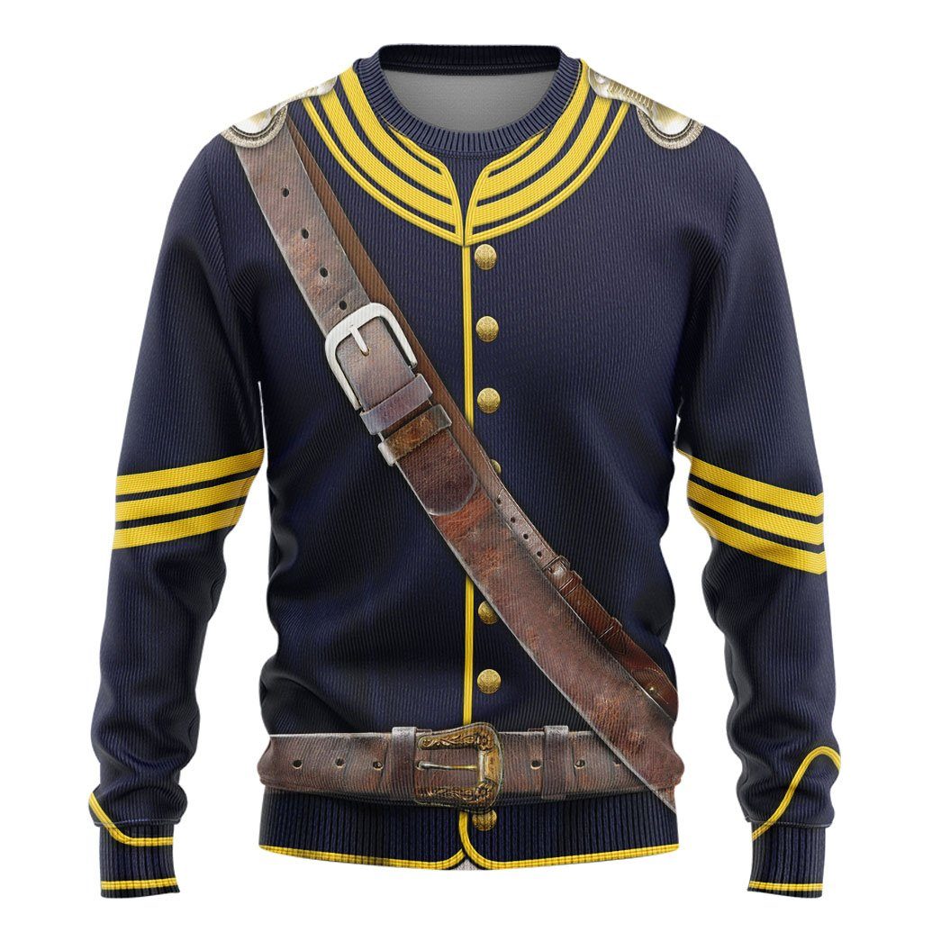 Old US Cavalry Uniform 1880 Knitted Sweatshirt LT8 - Wonder Print Shop