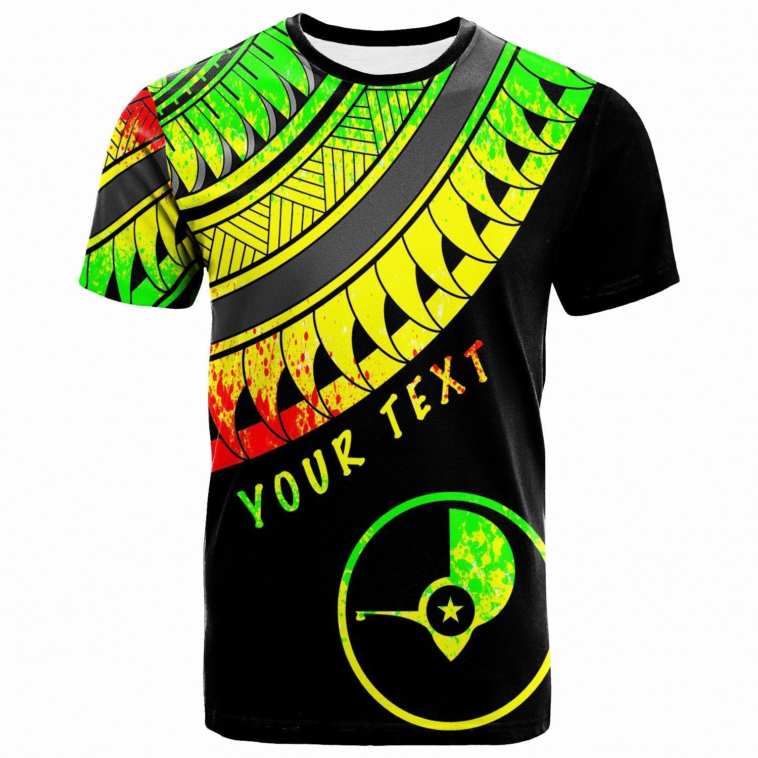 yap-custom-personalised-t-shirt-ginger-lei-reggae-pattern