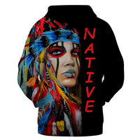 Native American Girl All Over Hoodie LT10 - Wonder Print Shop