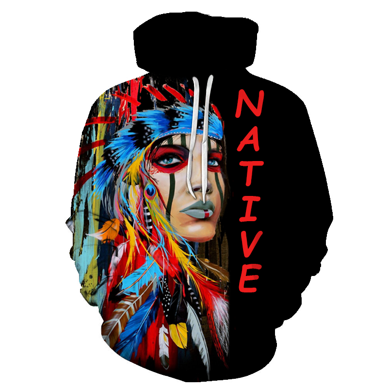 Native American Girl All Over Hoodie LT10 - Wonder Print Shop