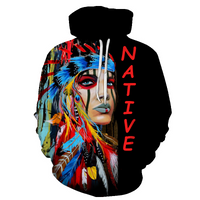 Native American Girl All Over Hoodie LT10 - Wonder Print Shop