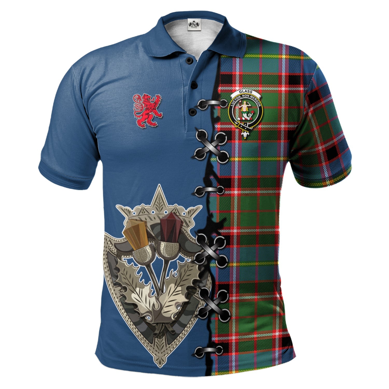scottish-glass-clan-crest-tartan-lion-rampant-and-celtic-thistle-polo-shirt