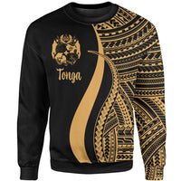 Tonga Sweatshirt - Gold Polynesian Tentacle Tribal Pattern - Wonder Print Shop