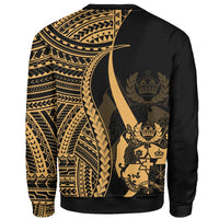 Tonga Sweatshirt - Gold Polynesian Tentacle Tribal Pattern - Wonder Print Shop