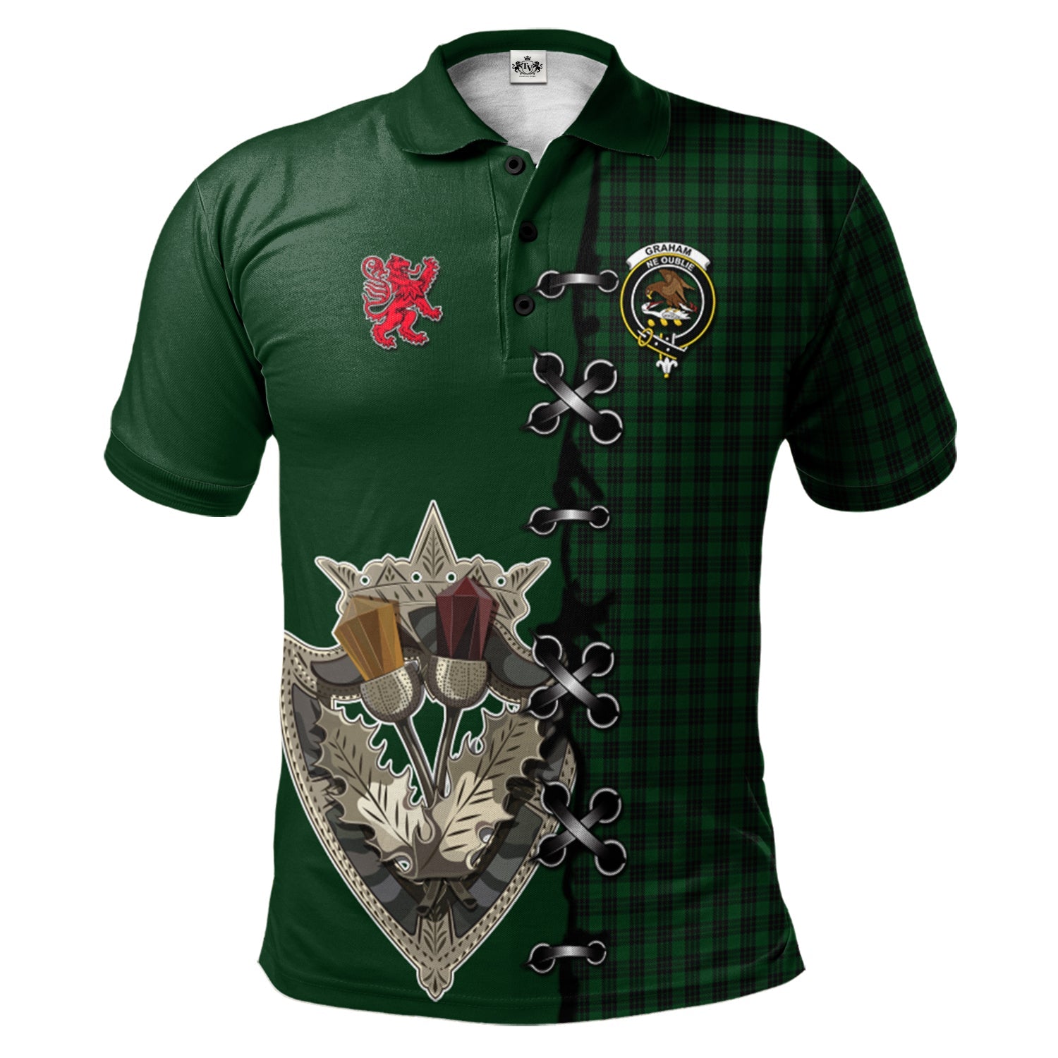 scottish-graham-clan-crest-tartan-lion-rampant-and-celtic-thistle-polo-shirt