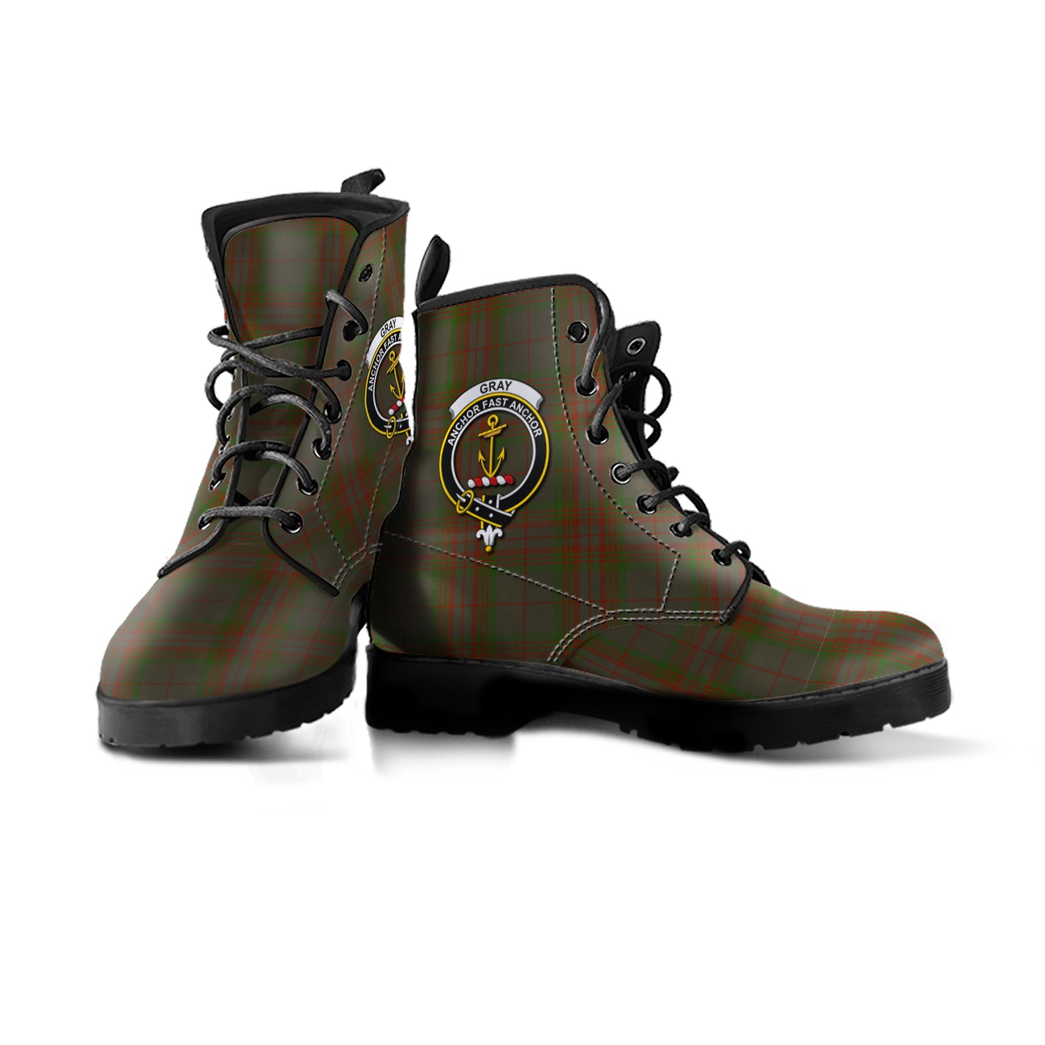 scottish-gray-clan-crest-tartan-leather-boots
