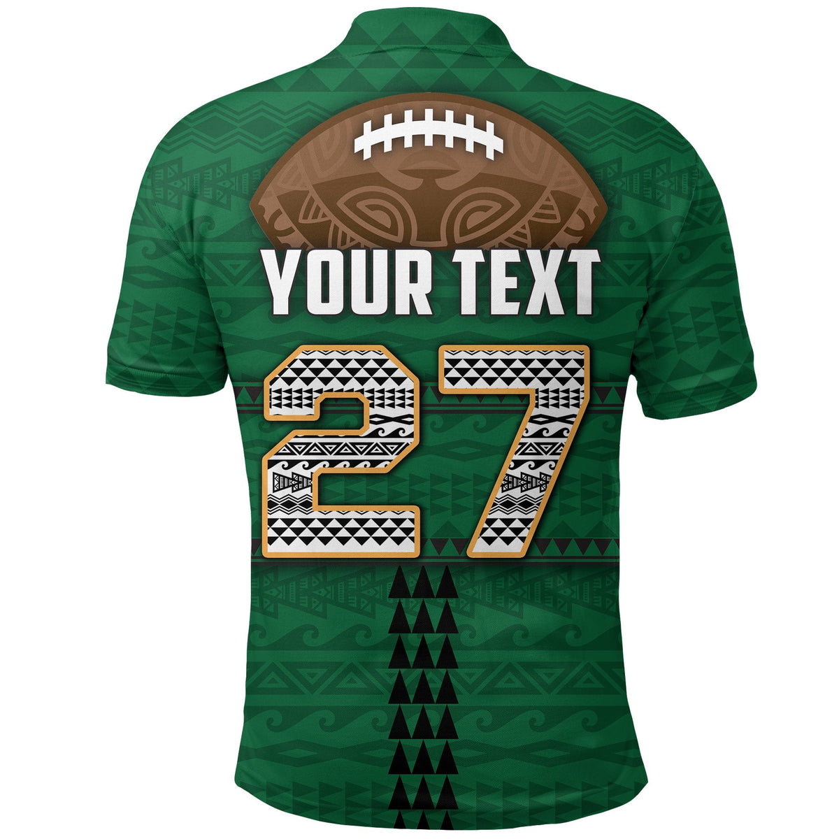 Custom Polynesian Bowl Polo Shirt Green Custom Text and Number LT4 - Wonder Print Shop