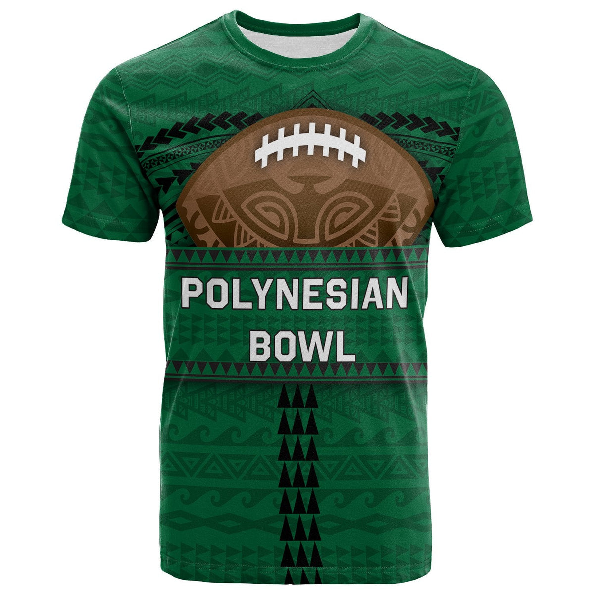 Custom Polynesian Bowl T Shirt Green Custom Text And Number LT4 - Wonder Print Shop