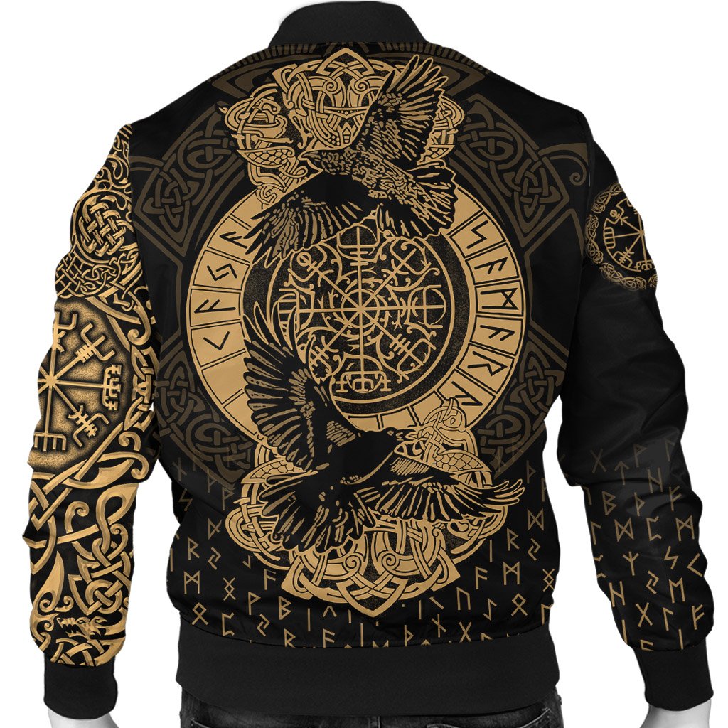 Viking Bomber Jacket Nordic Raven Tattoos RLT12 - Wonder Print Shop