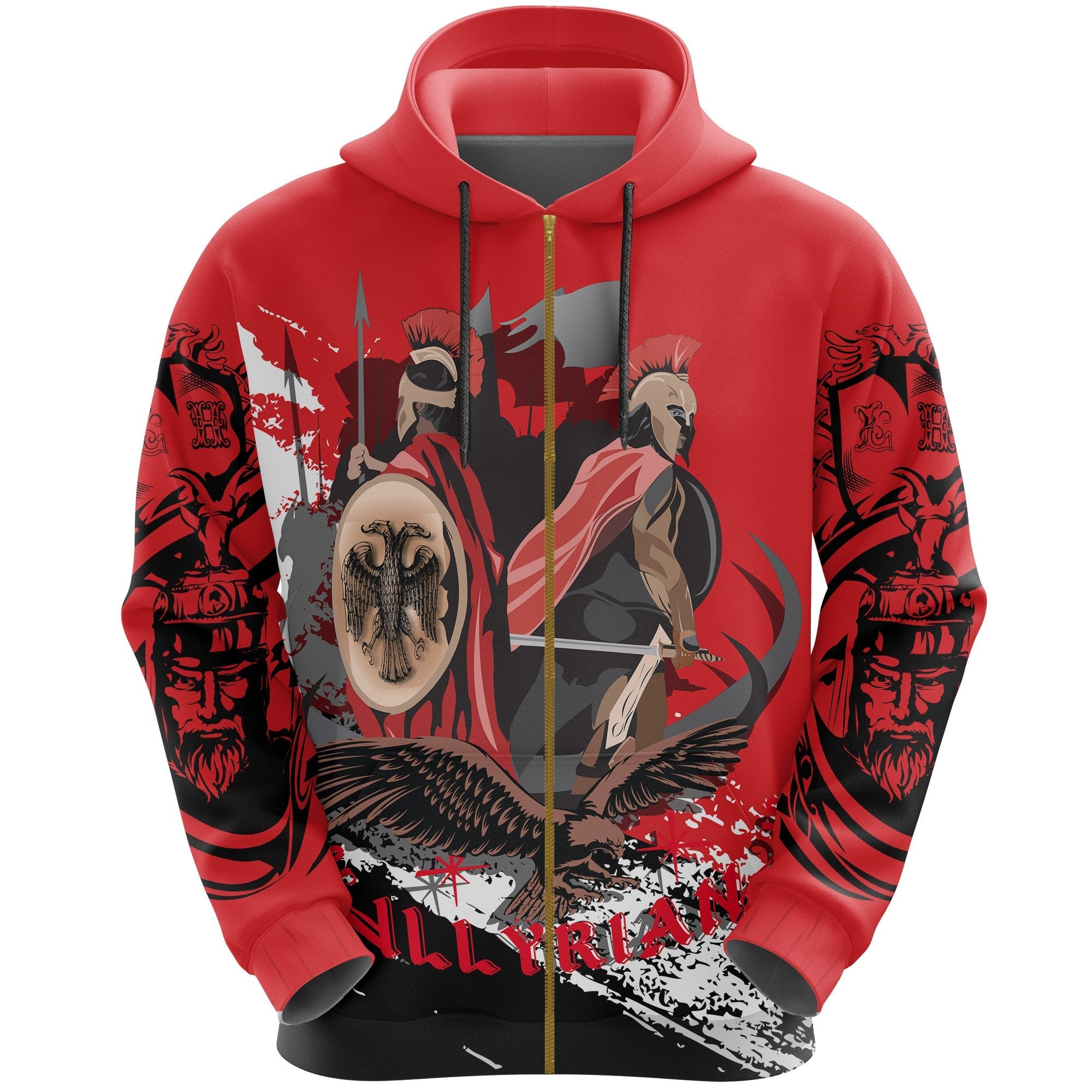 albania-zipper-hoodie-illyrian-albanian-warrior