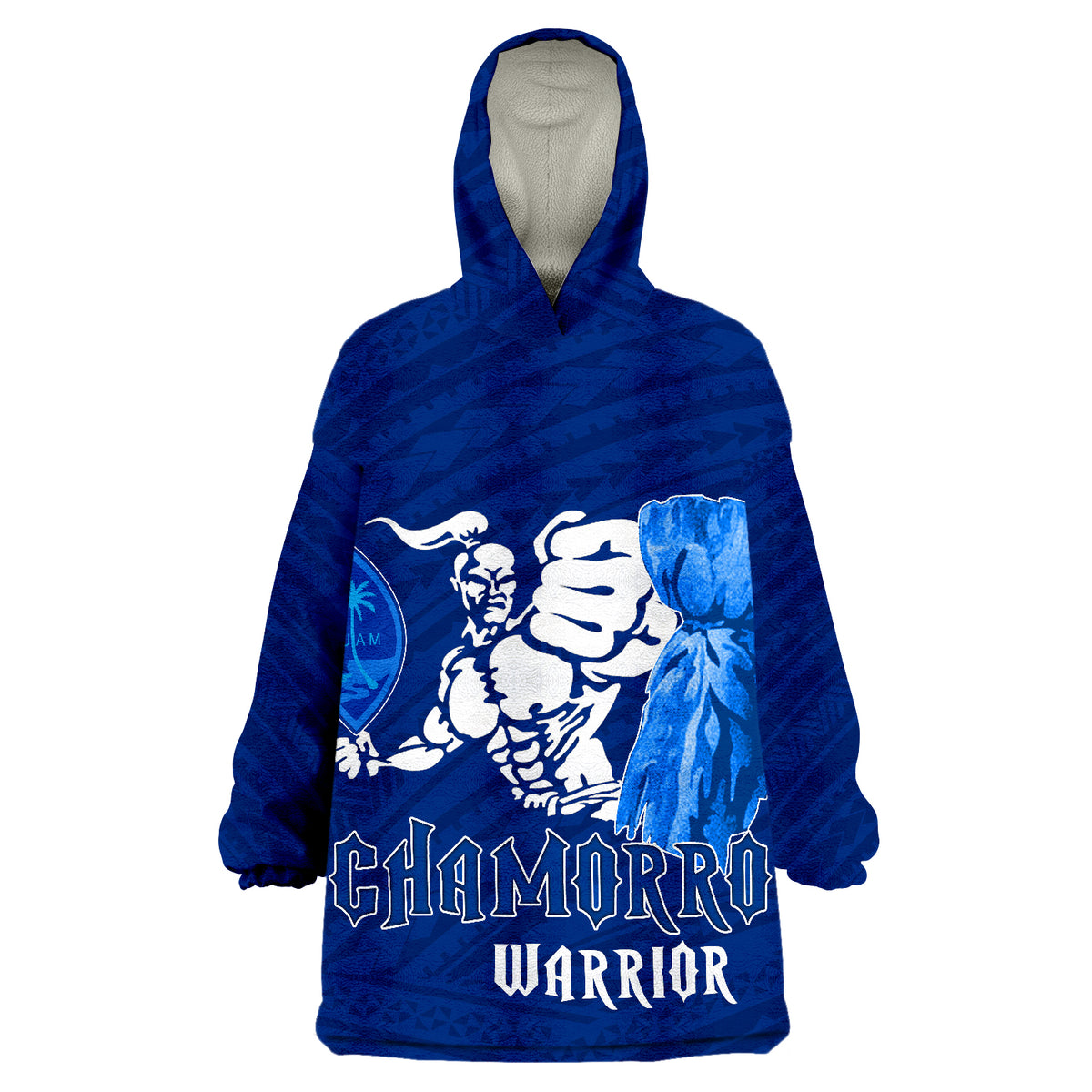 Guam Chamorro Warrior Wearable Blanket Hoodie - Wonder Print Shop