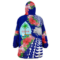 Guam Flag Curve Style Wearable Blanket Hoodie - Wonder Print Shop