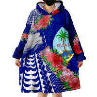 Guam Flag Curve Style Wearable Blanket Hoodie - Wonder Print Shop